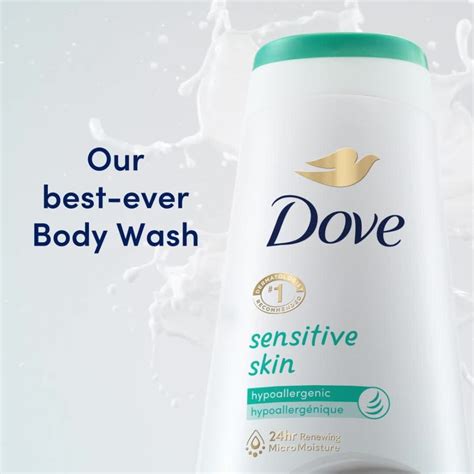 Dove Sensitive Skin Long Lasting Gentle Hypoallergenic Body Wash 20 Fl Oz