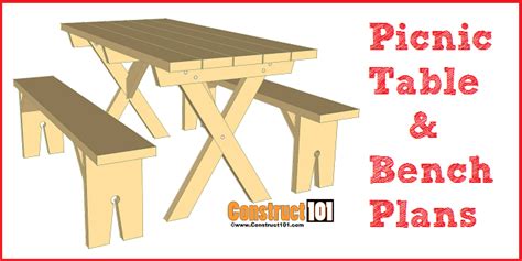 Picnic Table Plans Detached Benches - Free PDF Download