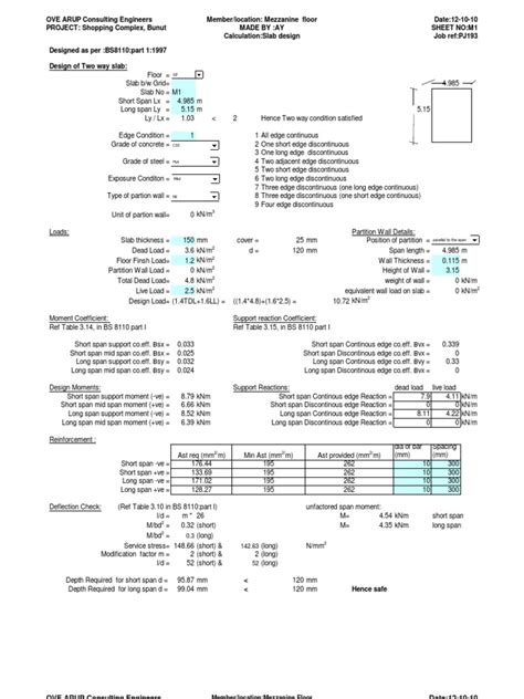 mezzanine floor design calculations  wall building technology