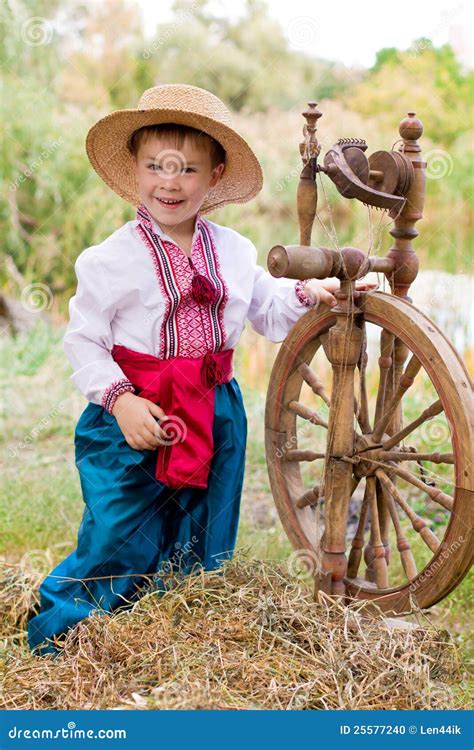 Cute Child In Traditional Eastern European Clothes Stock Photo Image