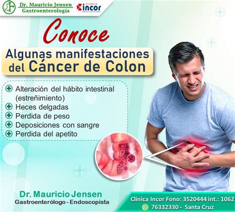 CONOCE ALGUNAS MANIFESTACIONES DEL CÁNCER DE COLON Dr Mauricio