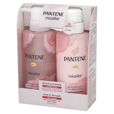 Pantene แพนทนไมเซลา โรสวอเตอร แชมพ 530มล x2 ขวด Pantene Micellar