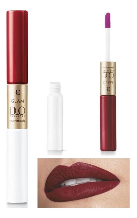 Batom L Quido Glam Duo Clinical Eudora Vermelho Magn Fico Mercadolivre