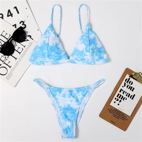 Sexy Tie Dye Bikini Swimsuit Women Micro Swimwear Female Mini Thong