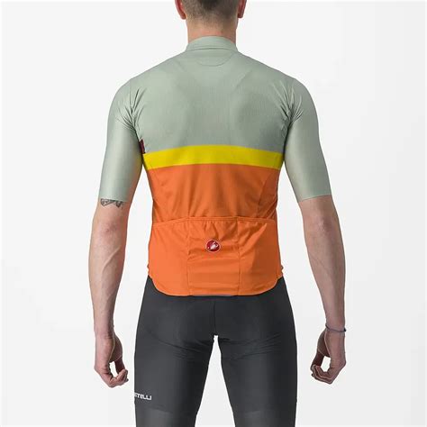 Castelli A Blocco Fietsshirt Korte Mouwen Groen Geel Oranje Heren Koop