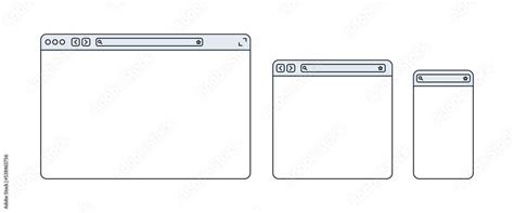 Line browser. Outline browser window. Web browser template. Vector illustration Stock Vector ...