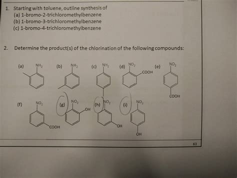 Solved Starting With Toluene Outline Synthesis Of A Chegg