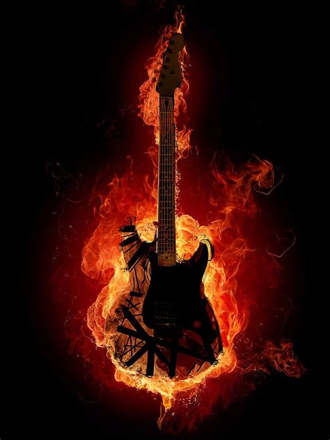 Fire Electric Guitar Wallpaper