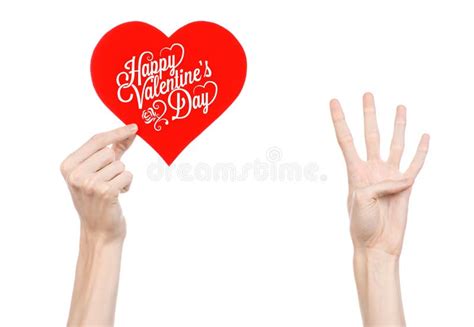 Valentine S Day And Love Theme Hand Holds A Greeting Card In The Form