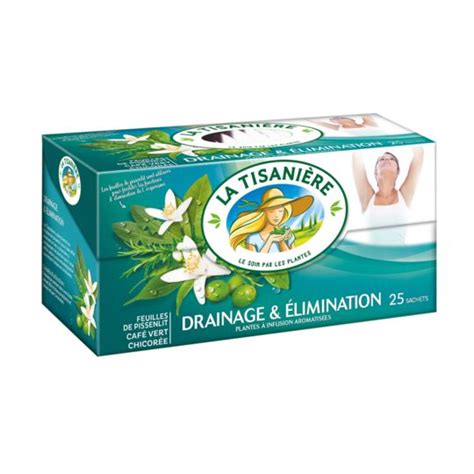 Infusion Drainage Elimination LA TISANIERE La Boite De 25 Sachets