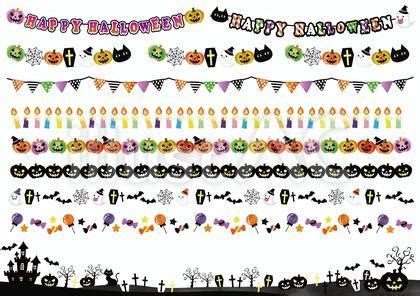 ハロウィンのラインイラスト - No: 24200410｜無料イラスト・フリー素材なら「イラストAC」