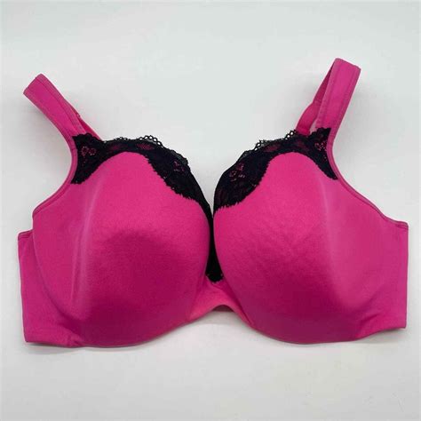 Cacique Pink And Black Lace Bra Gem