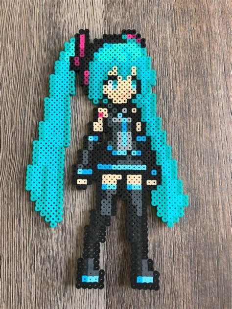 Hatsune Miku Portrait Perler Beads Perler Beads Perler Bead Art Hot