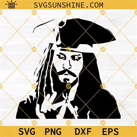 Johnny Depp Svg Captain Jack Sparrow Svg Caribbean Pirate Svg Png Dxf