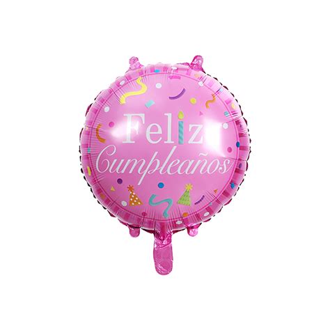 Globo de Feliz Cumpleaños Rosa con Confeti 18 x1 Mis Creaciones