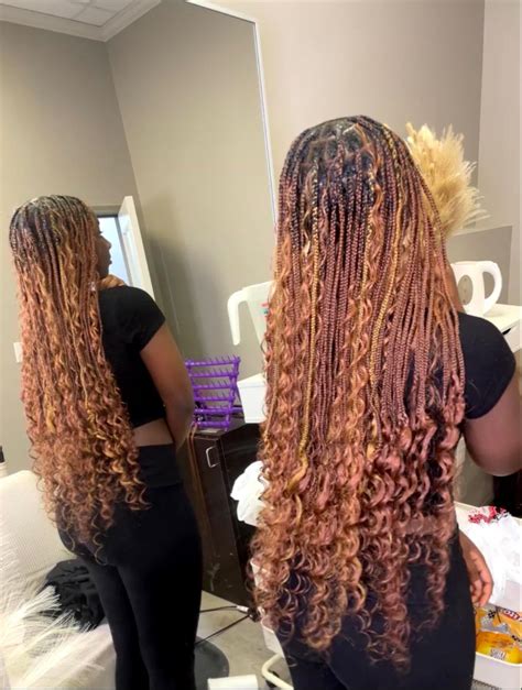 Smedium Bohemian Knotless With Curly Ends In Hair Styles Honey