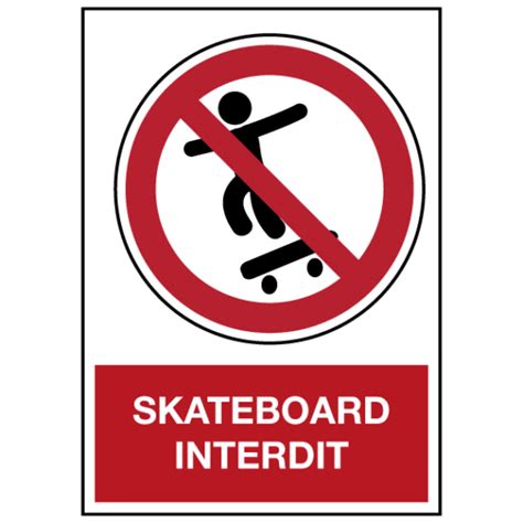 Panneau Skateboard Interdit ISO 7010 OZC Signalétique