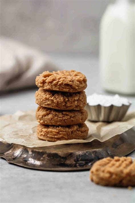 No Bake 3 Ingredient Peanut Butter Cookies Recipe Dairy Free