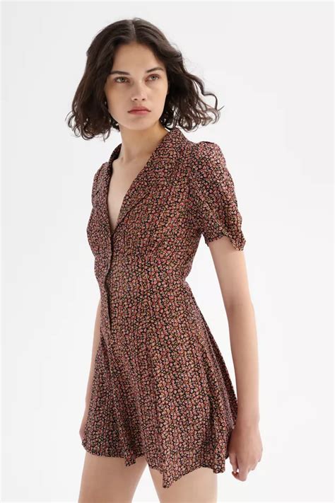 Uo Crowley Collared Floral Mini Dress Urban Outfitters Canada