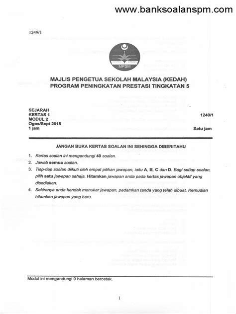 Pdf Kertas Pep Percubaan Spm Kedah Soalan Dokumen Tips