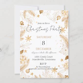 Gold Elegant Christmas Party Invitation | Zazzle