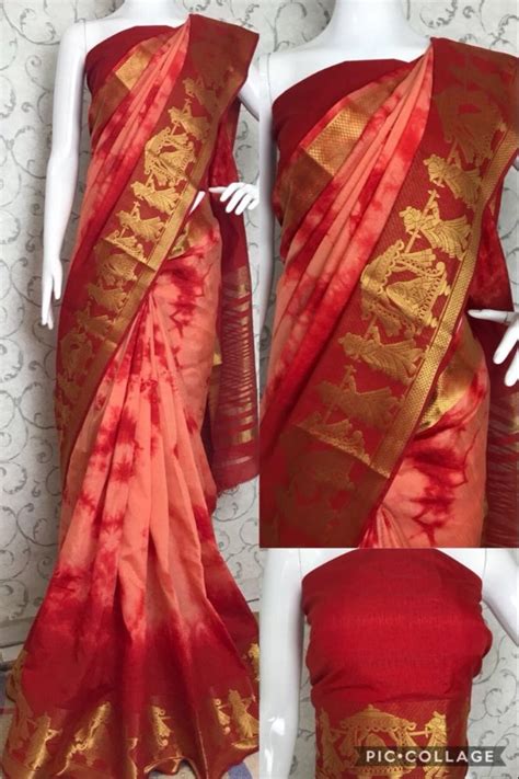 Party Wear Multicolor Raw Silk Sibori Printed Saree M With Blouse