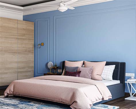 Blue Coastal Bedroom Wall Paint Design | Livspace