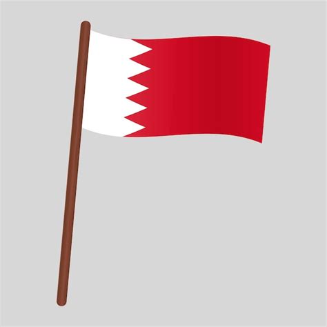 Premium Vector Flag Of The Country Of Bahrain Flag On The Flagpole