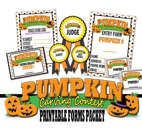 Pumpkin Carving Contest Printable Forms Packet, Pumpkin Carving Contest ...