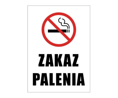 ZAKAZ PALENIA Naklejka Sklep Strefa Reklamy I Oklejania