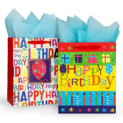 Pack Large Happy Dhf Birthday Gift Bags For Birthday Party