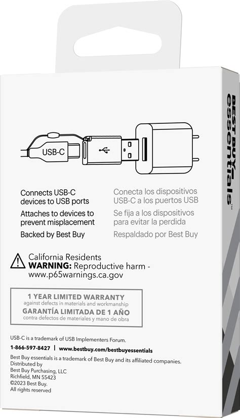 Best Buy essentials™ Female USB-C to Male USB Adapter (2-Pack) Black BE ...