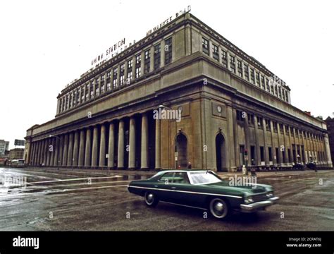 Chicago's Union Station in the heart of the city, June 1974 Stock Photo ...