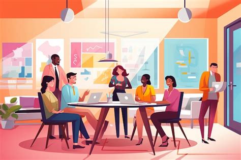 Premium Vector Diverse Office Team Vector Art