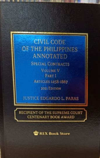 Civil Code Annotated Special Contracts Volume 5 Paras 2021 Edition