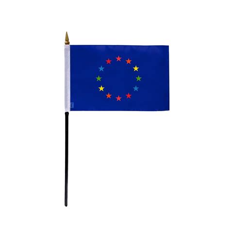 Agas Small Gay European Flag X Inch Flag On A Inch Plastic Stick Sewn Edges Fade