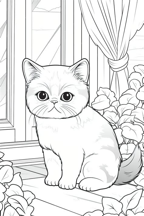premium vector  kawaii cat breed exotic shorthair cats  coloring