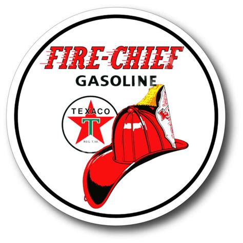 TEXACO FIRE CHIEF GASOLINE SUPER HIGH GLOSS OUTDOOR 12 INCH DECAL