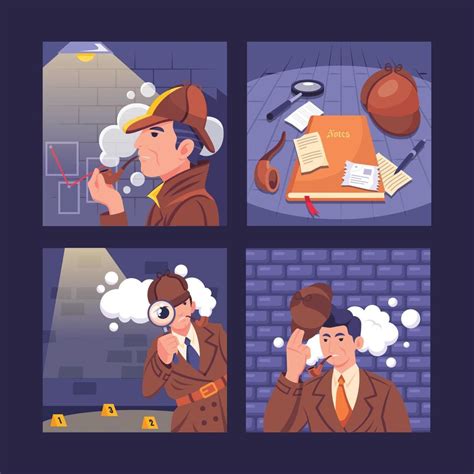 Detective Concept For Social Media Post 23059404 Vector Art At Vecteezy