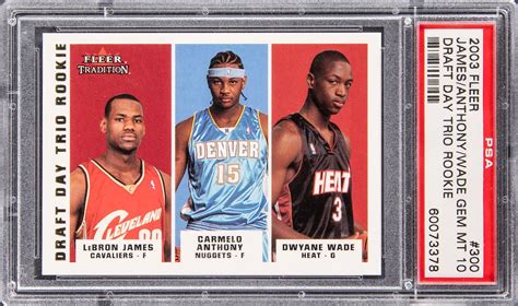 Lebron James Fleer Tradition Trio Rookie Draft Day Rookie