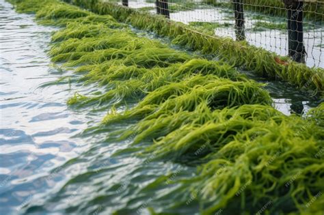 Seaweed Farm Growing Ocean Plant Harvest Generate Ai Premium Ai Generated Image