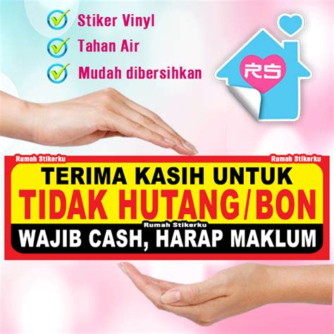 Jual Stiker Tidak Menerima Hutang Bon Shopee Indonesia