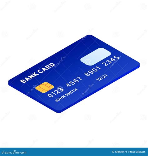 Blue Credit Card Icon Isometric Style Stock Vector Illustration Of