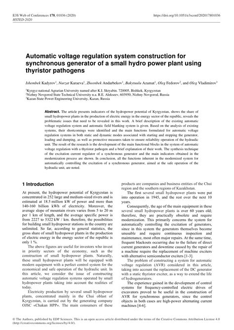 Pdf Automatic Voltage Regulation System Construction For Synchronous