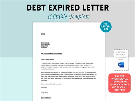 Debt Expired Letter Professional Letter Statute Of Limitations To A