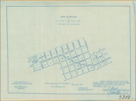 (Old Town, San Diego) Map of Route of San Diego and Old Town St. Ry. to ...