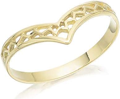 F Hinds Women Jewellery 9Ct Yellow Gold Wishbone Ring Engagement Gift