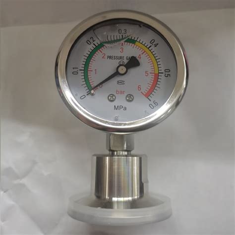 Manometer 1 5 50 5mmOD Tri Clamp Membrane Pressure Gauge SS304