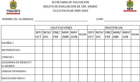 Plantilla De Boleta De Calificaciones Excel