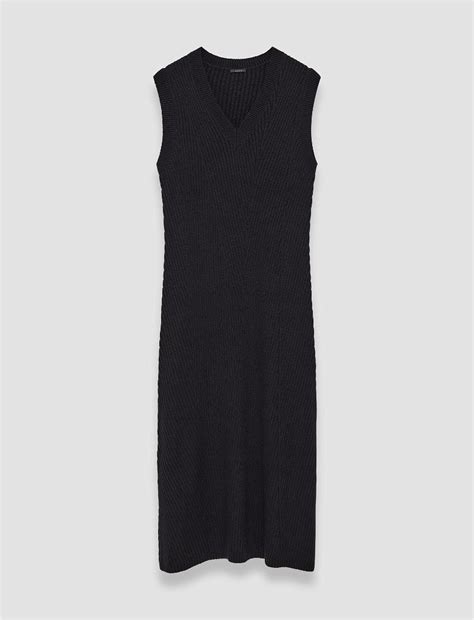 Joseph Luxe Cardigan Stitch Dress In Black Endource